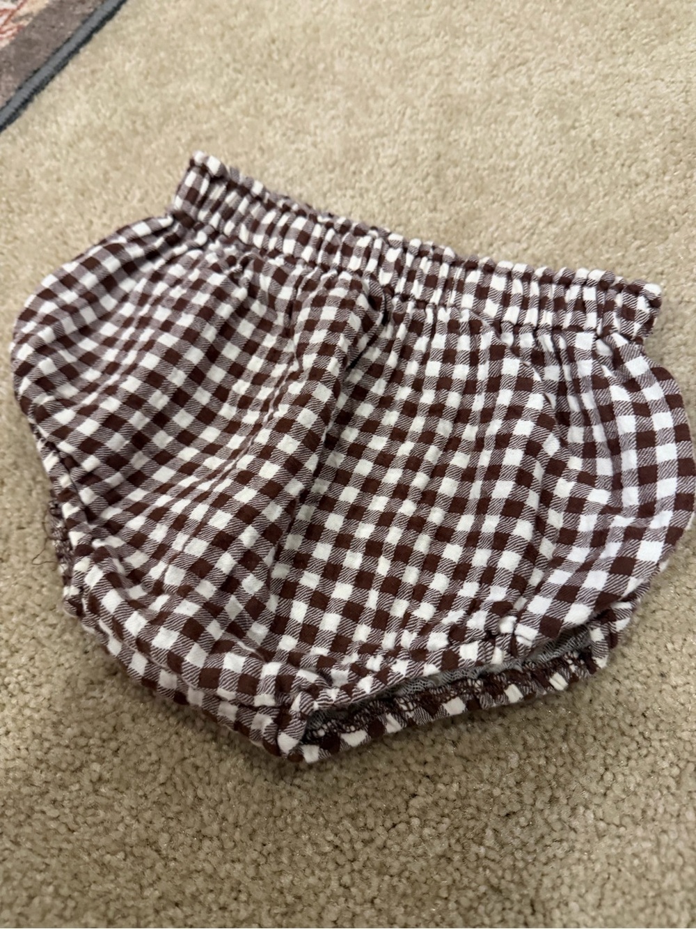 Quincy Mae Brown Gingham Baby Bloomers 2-3y